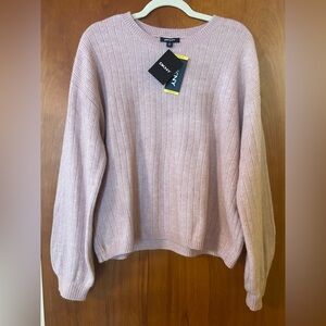 NWT DKNY balloon sleeve cashmere blend sweater in light pink